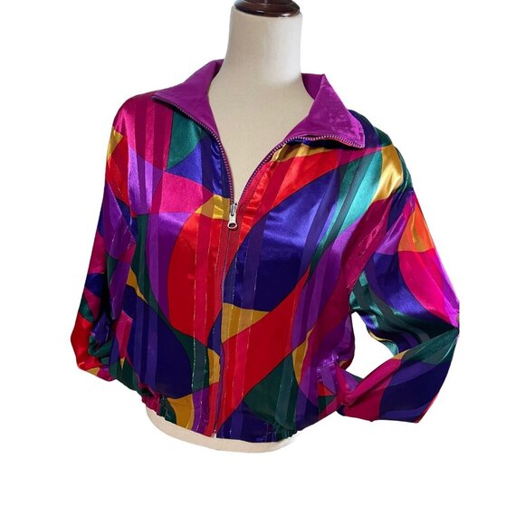 American Designer Styles ADS Womens Reversible Full Zip Bomber Jacket Size Small - Picture 12 of 16